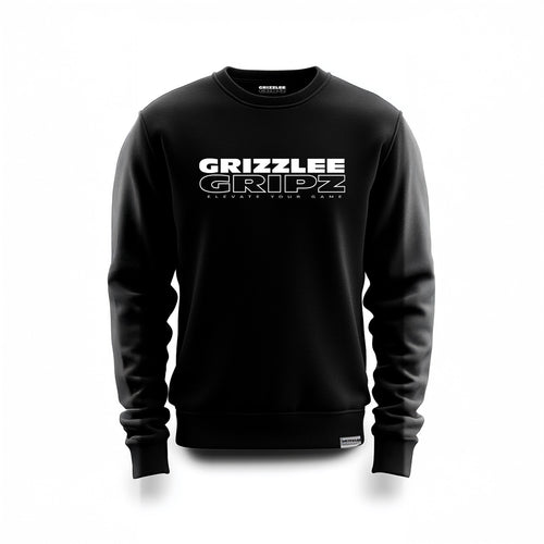 Grizzlee Gripz Classic Black Crewneck – Cozy, stylish, and perfect for athletes. Pickleball apparel for on and off the court! "Elevate Your Game"