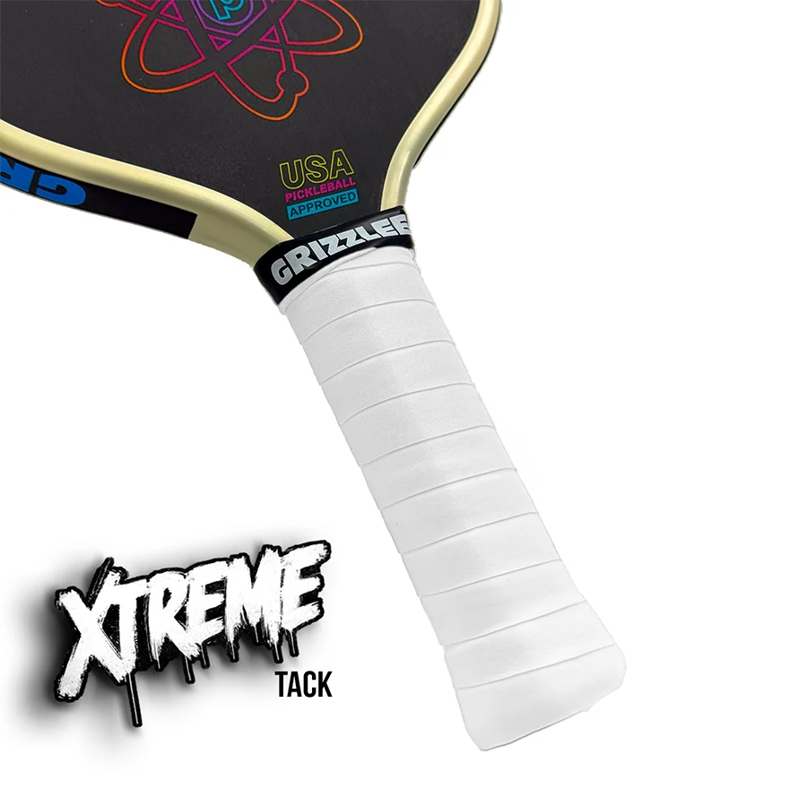 White XTREME Tack Pickleball Overgrip by Grizzlee Gripz for maximum grip and sweat resistance